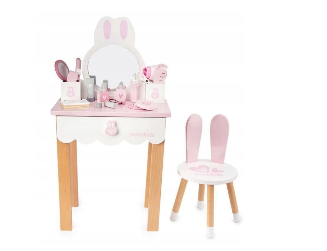 Drewniana Toaletka dla dziewczynki + akcesoria