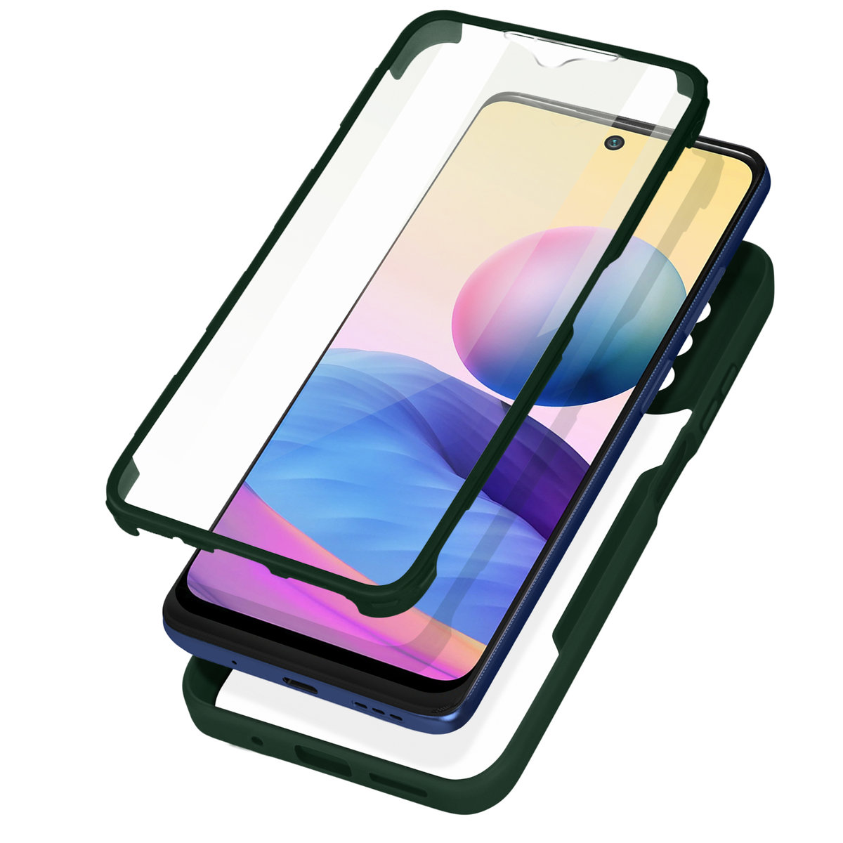 Etui do Xiaomi Note 10 5G Pleksi Pleksi i Polimerowy Przód zielone