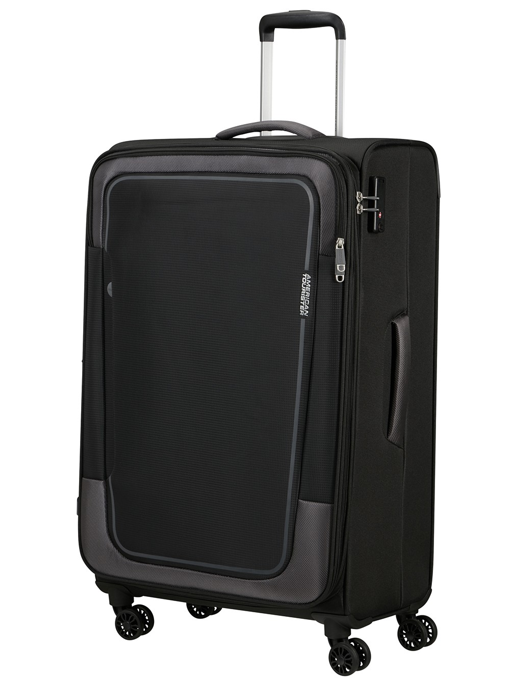 Walizka duża poszerzana American Tourister Pulsonic - asphalt black