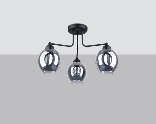 Fillan lampa sufitowa 3-punktowa czarna/dymiony SL.1144