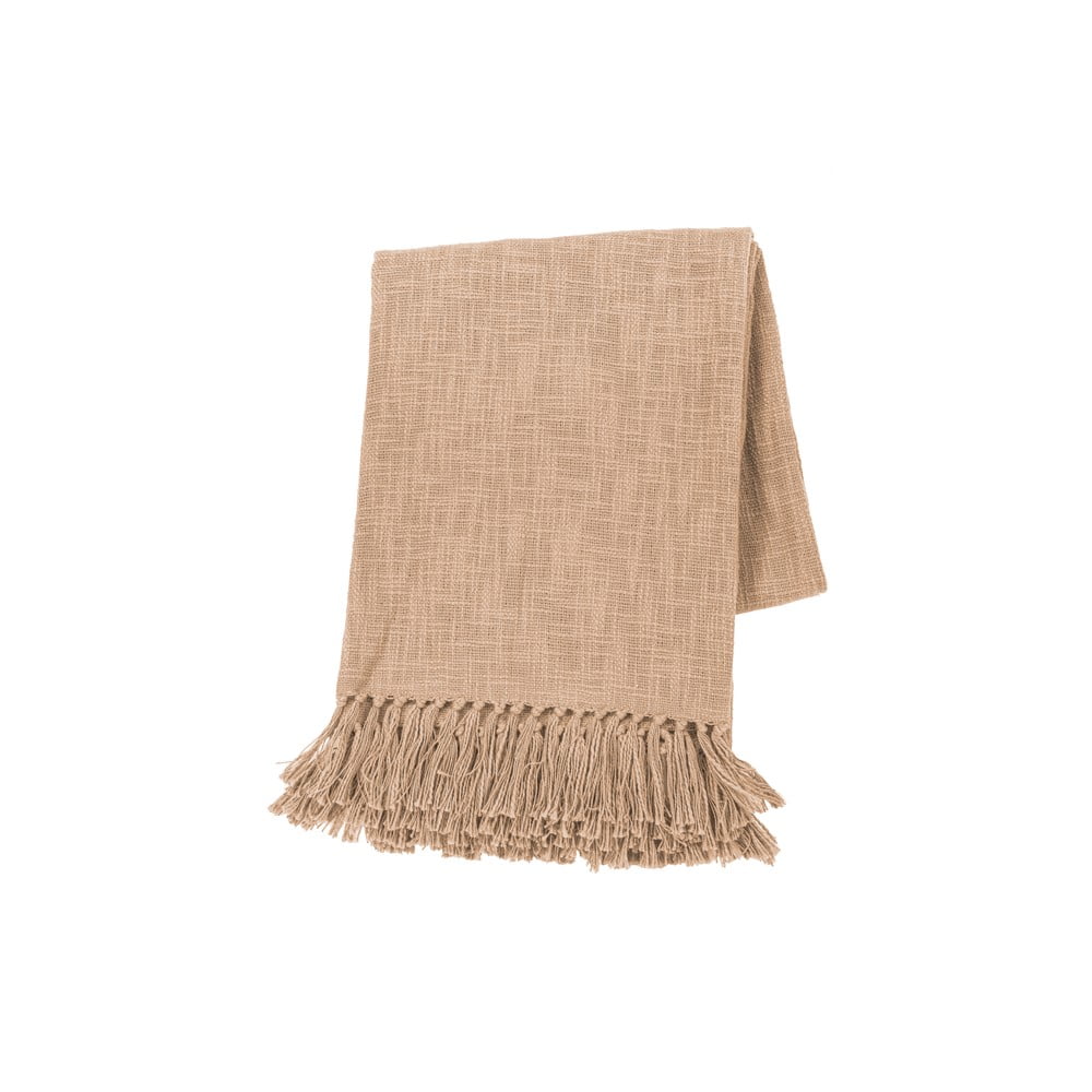 Beżowa narzuta Tiseco Home Studio Slub, 130x160 cm