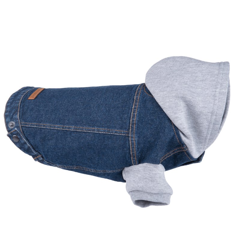 Amiplay Denim kurtka jeansowa z kapturem dla psa 25cm Chihuahua granatowa