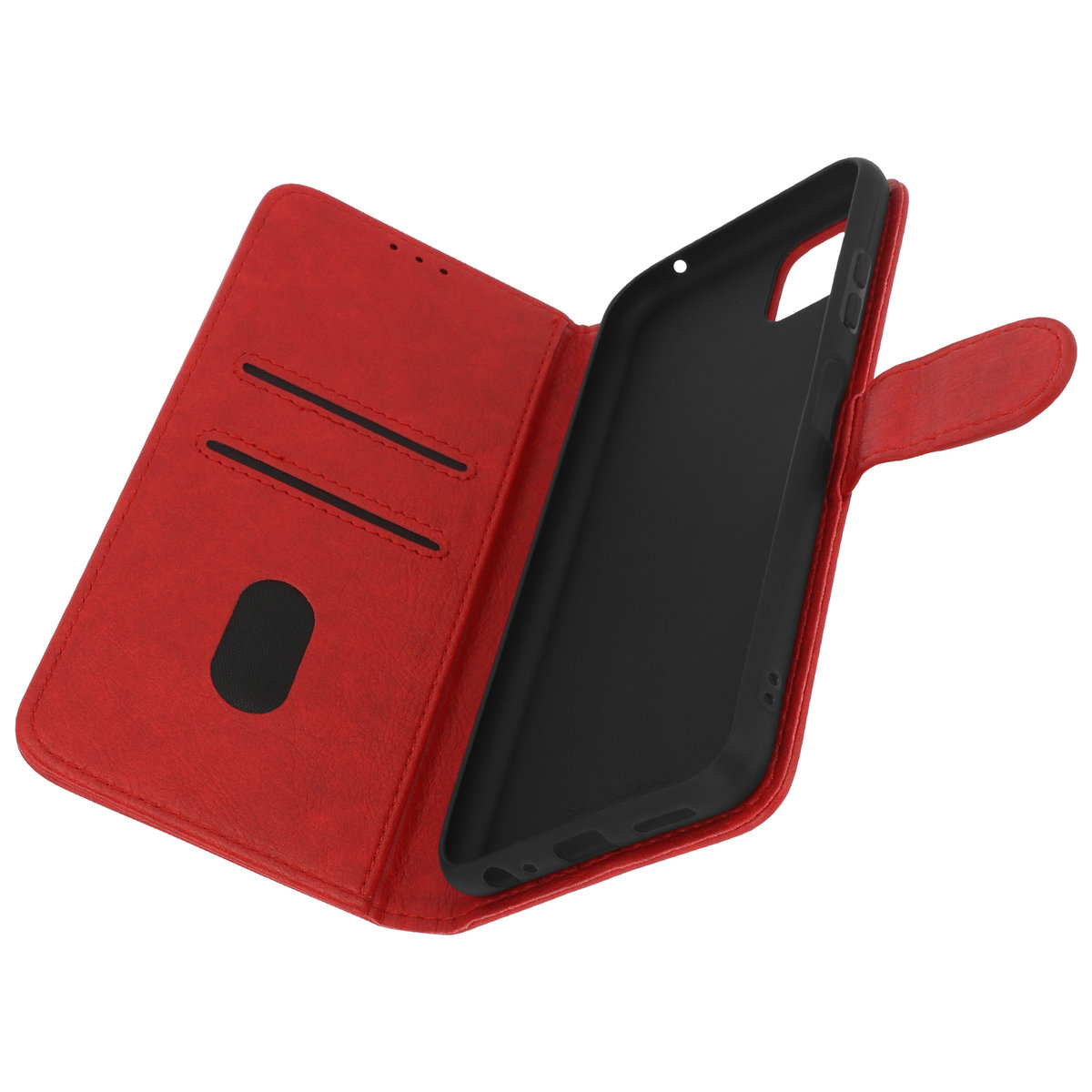 Etui Samsung Galaxy A22 5G Protection z funkcją posiadacza karty Podstawka czerwone