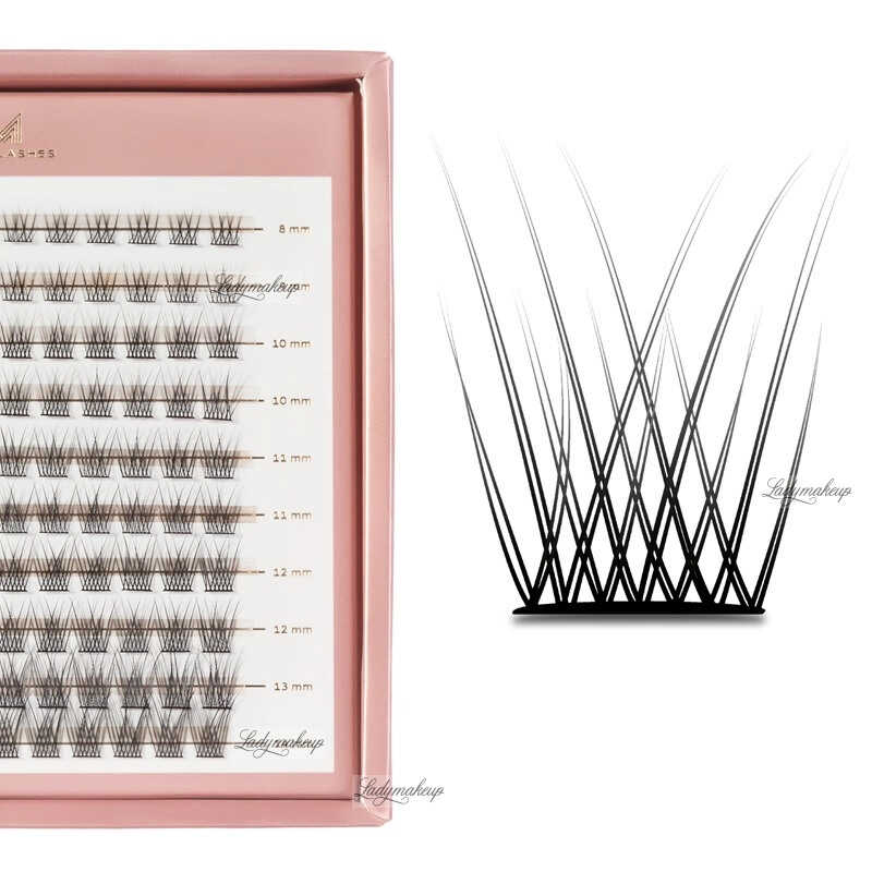 Many Beauty - Many Lashes - Master Box V-Lashes Intense - C - Duży zestaw kępek do rzęs - 120 sztuk