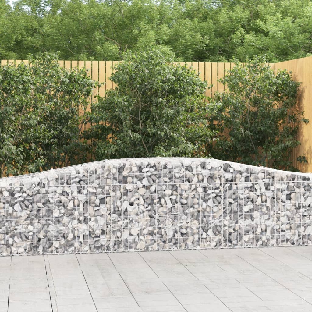 VIDAXL Kosze gabionowe, 9 szt, 400x50x60/80 cm, galwanizowane żelazo