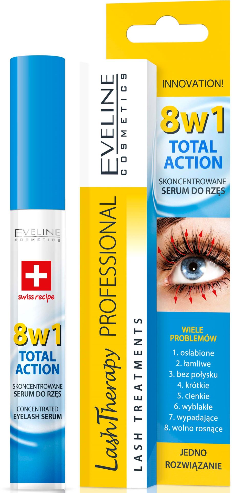 Eveline Total Action Skoncentrowane serum Do Rzęs 8w1 10ml