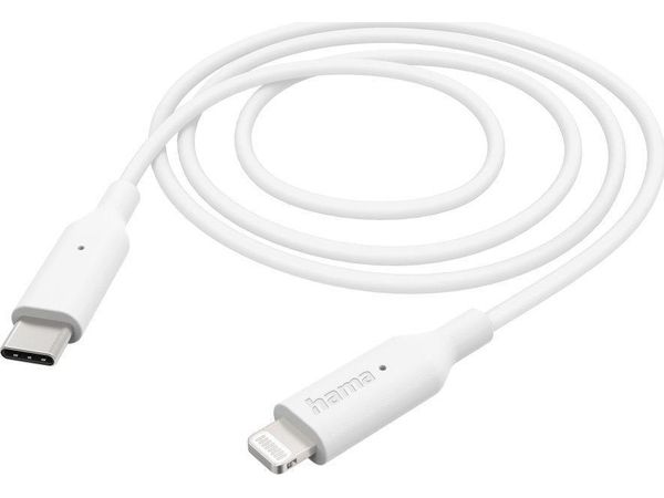 HAMA Kabel USB-C - Lightning 1 m Biały |