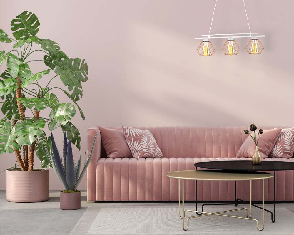 Metalowa lampa wisząca z drutów TIJUANA LOFT czarny, biały null