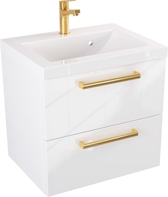 Szafka z Umywalką ATHOS 50 cm - Uchwyt Złoty