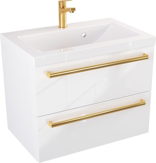 Szafka z Umywalką ATHOS 60 cm - Uchwyt Złoty