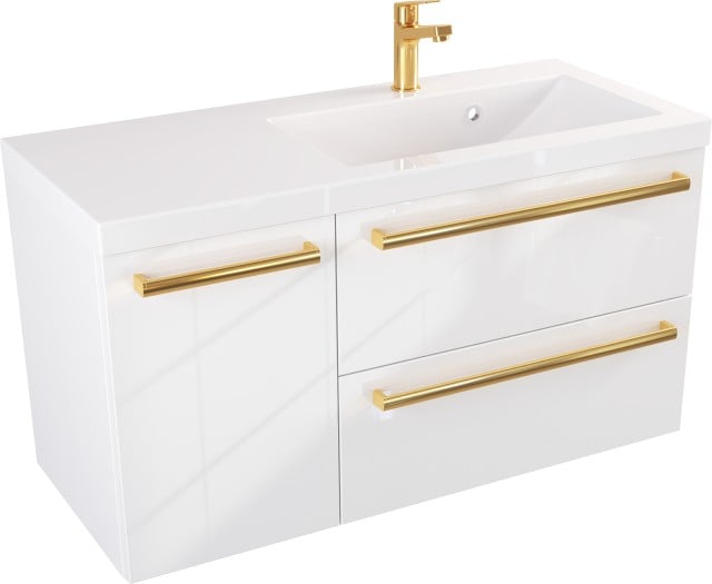 Szafka z Umywalką ATHOS 90 cm D P - Uchwyt Złoty