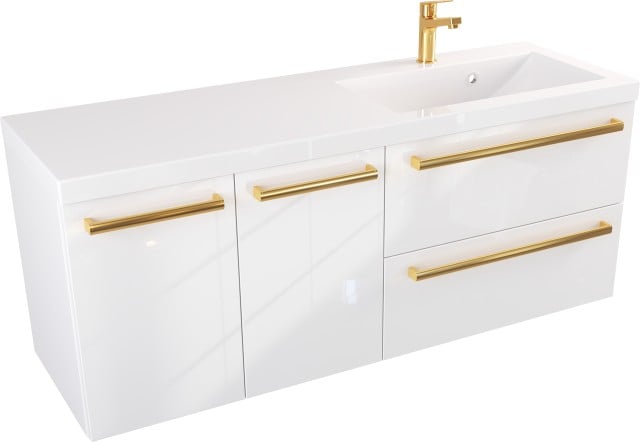 Szafka z Umywalką ATHOS 120 cm D 2SZ P  - Uchwyt Złoty