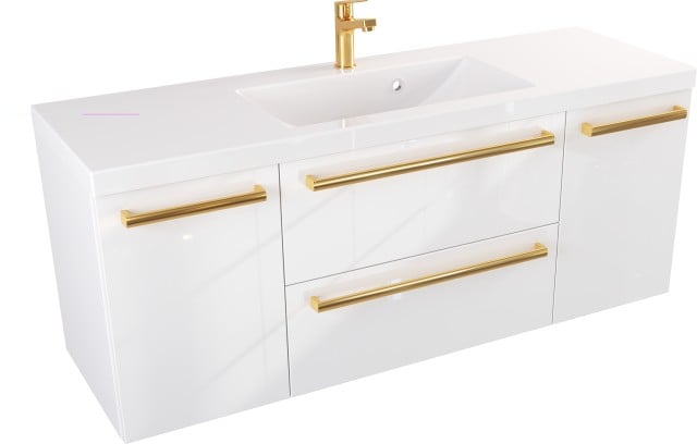 Szafka z Umywalką ATHOS 120 cm D  - Uchwyt Złoty