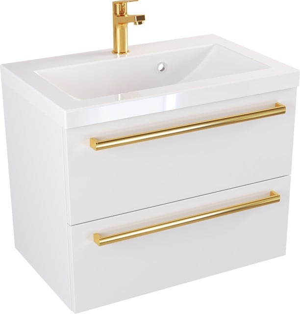 Szafka z Umywalką ATHOS 60 cm MAT - Uchwyt Złoty