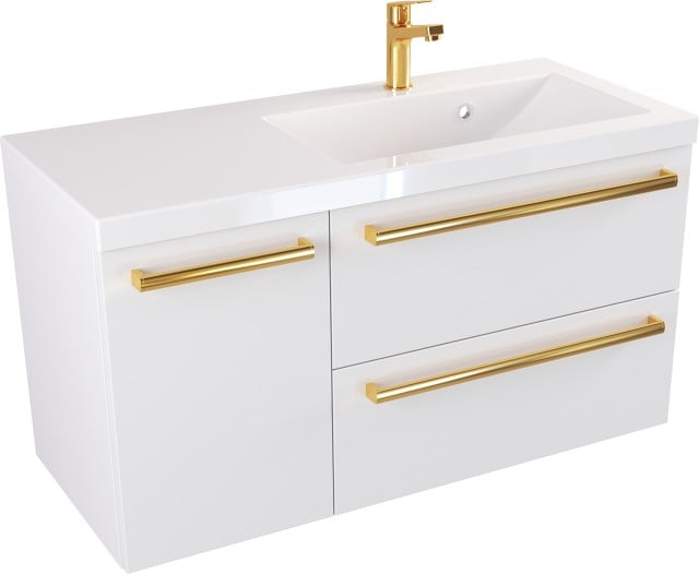 Szafka z Umywalką ATHOS 90 cm D P MAT - Uchwyt Złoty