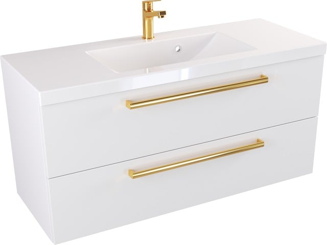 Szafka z Umywalką ATHOS 100 cm MAT - Uchwyt Złoty