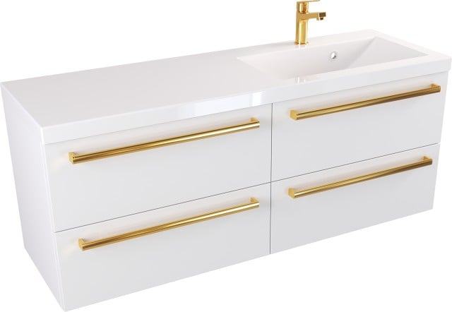 Szafka z Umywalką ATHOS 120 cm 4SZ P MAT - Uchwyt Złoty