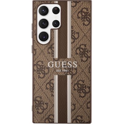 Guess GUHCS23LP4RPSW S23 Ultra S918 brązowy/brown hardcase 4G Printed Stripe