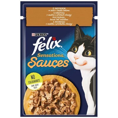Purina Felix karma dla kota Sensations Sauces indyk i boczek 26 x 85 g