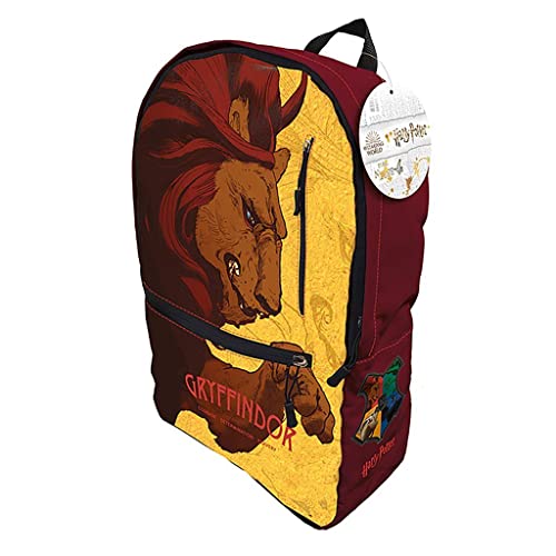 Harry Potter Plecak unisex (skomplikowane domy Gryffindor), jeden rozmiar, Brązowy/żółty, Rozmiar Uniwersalny