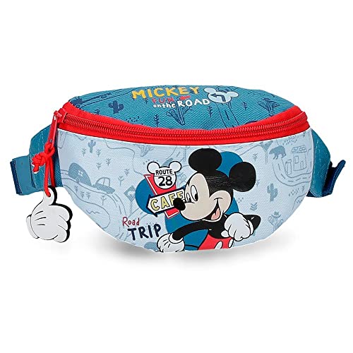 Disney Mickey Road Trip Mały pasek na biodro Niebieski 27x11x6,5 cm Poliester, niebieski, Riñonera Pequeña, Mała stanika