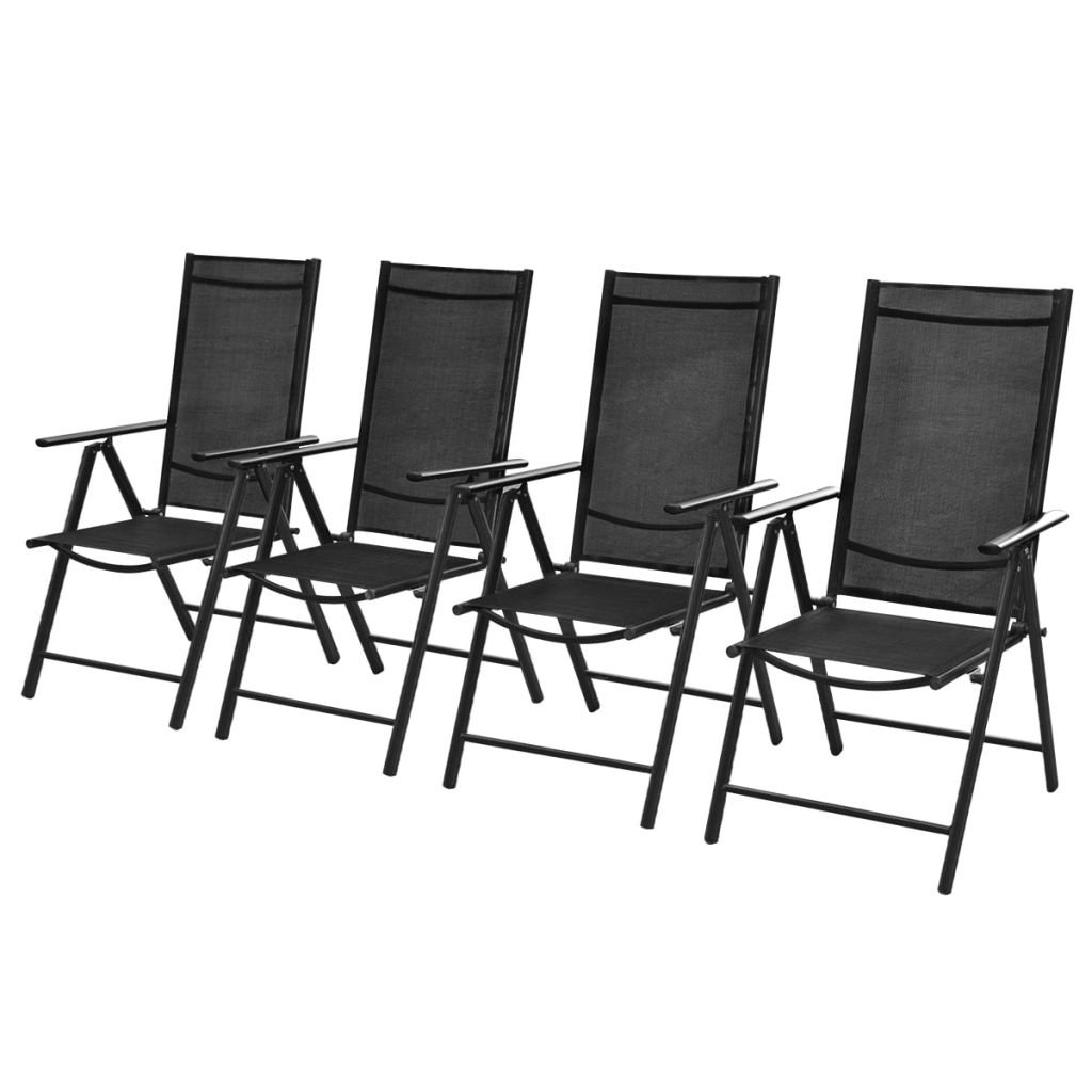 vidaXL vidaXL Aluminiowe krzesła ogrodowe 2 szt. czarne 54x73x107 cm