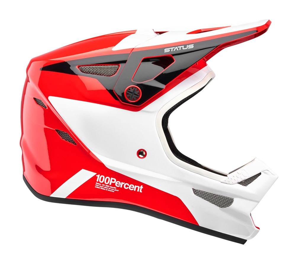 100% kask rowerowy dziecięcy/juniorski full face STATUS DH/BMX Hellfire czerwono-biały