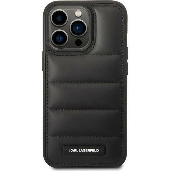 Etui Karl Lagerfeld Quilted Puffy Metal Logo na Apple iPhone 14 Pro Max (KLHCP14XPSQAK) Czarny