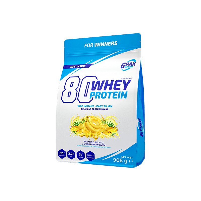 Białko 6PAK 80 Whey Protein 908 g Banana (5902811811392)