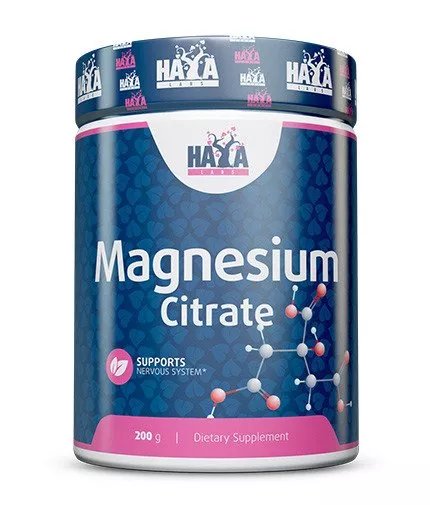 Haya Labs, Cytrynian Magnezu 400 mg proszek, 200 g
