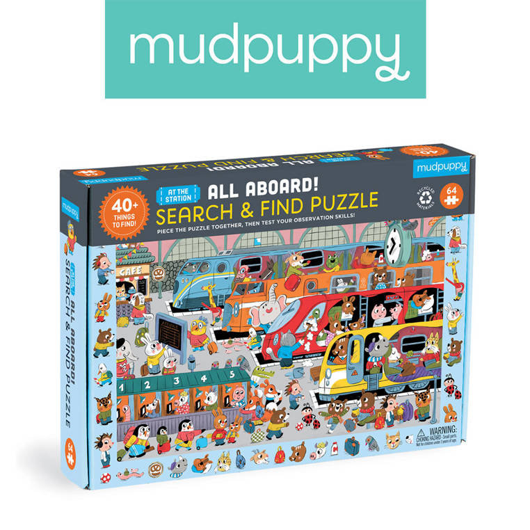 Mudpuppy Puzzle obserwacyjne Stacja kolejowa 64 elementy 4+