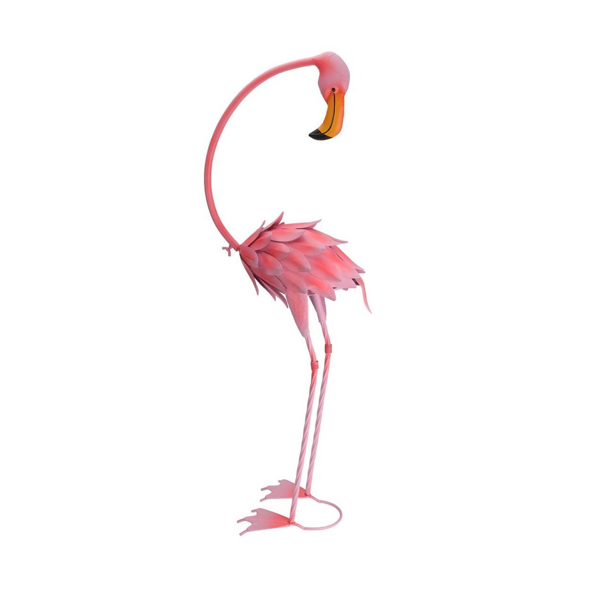 Rzeźba ogrodowa ptak FLAMING różowy metalowy 70cm