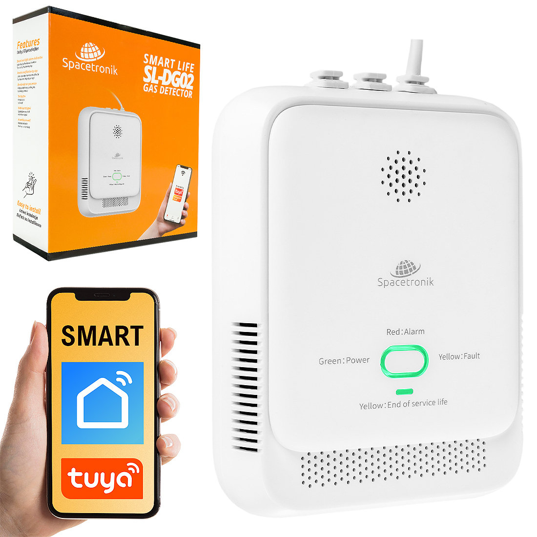 Bezprzewodowy inteligentny czujnik gazu WiFi Tuya Smart Life SL-DG02