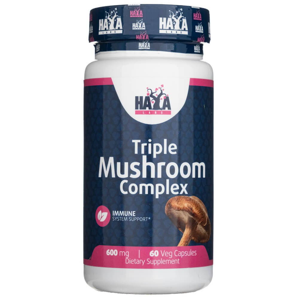 Haya Labs, Triple Mushroom Complex 600 mg - 60 kapsułek
