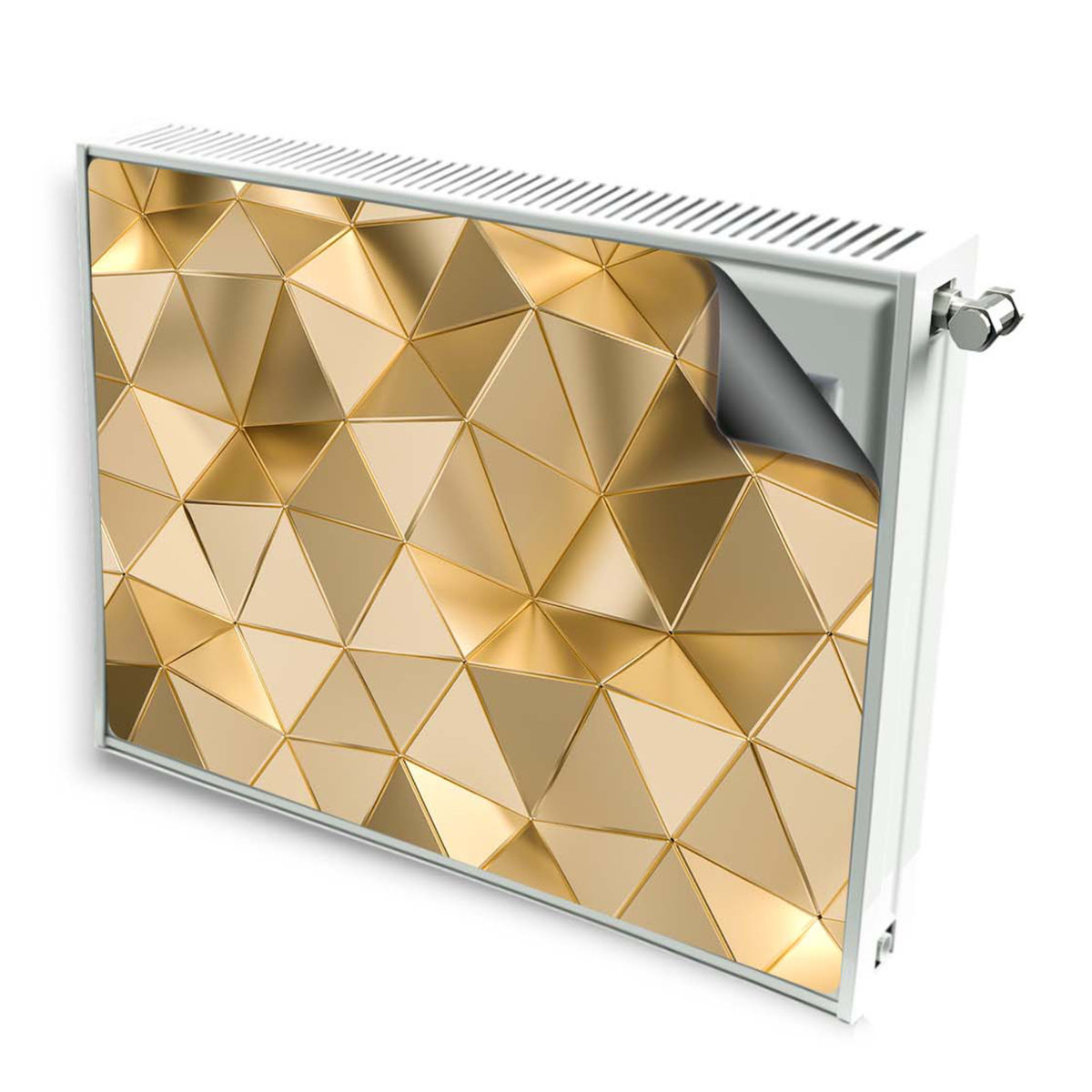 magnes mata magnetyczna kaloryfer dekor złote trójkąty