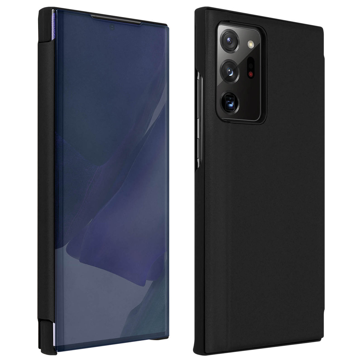 Tylna obudowa Samsung Galaxy Note 20 Ultra Ultra Przezroczysta klapka Lustrzana czerń