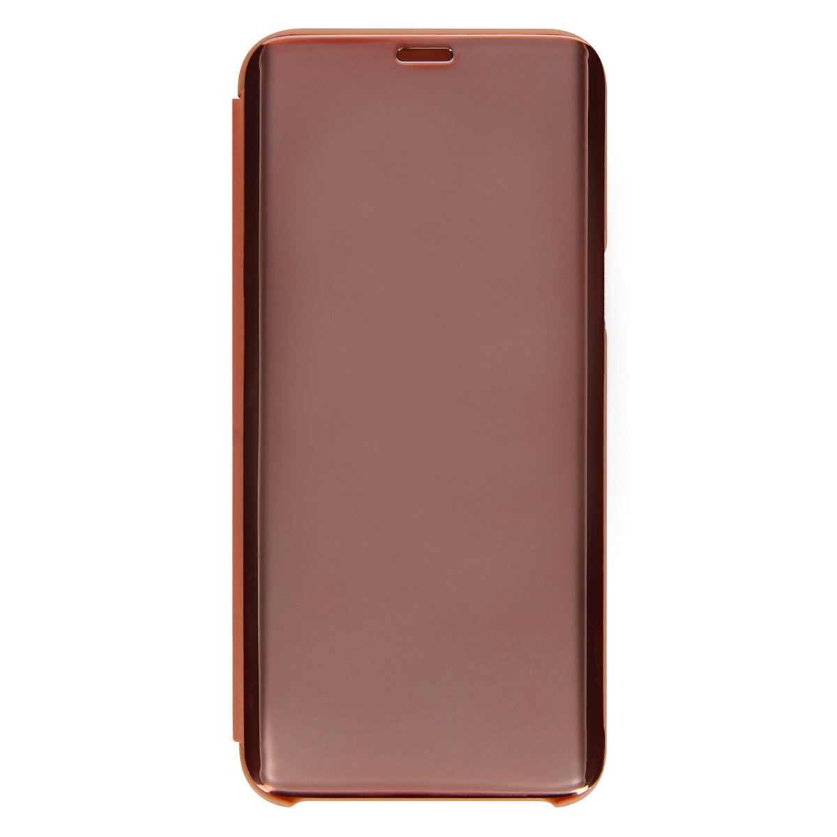 Etui z klapką, lustrzane etui do Samsunga Galaxy S8 Plus, przezroczysta klapka z przodu – różowe