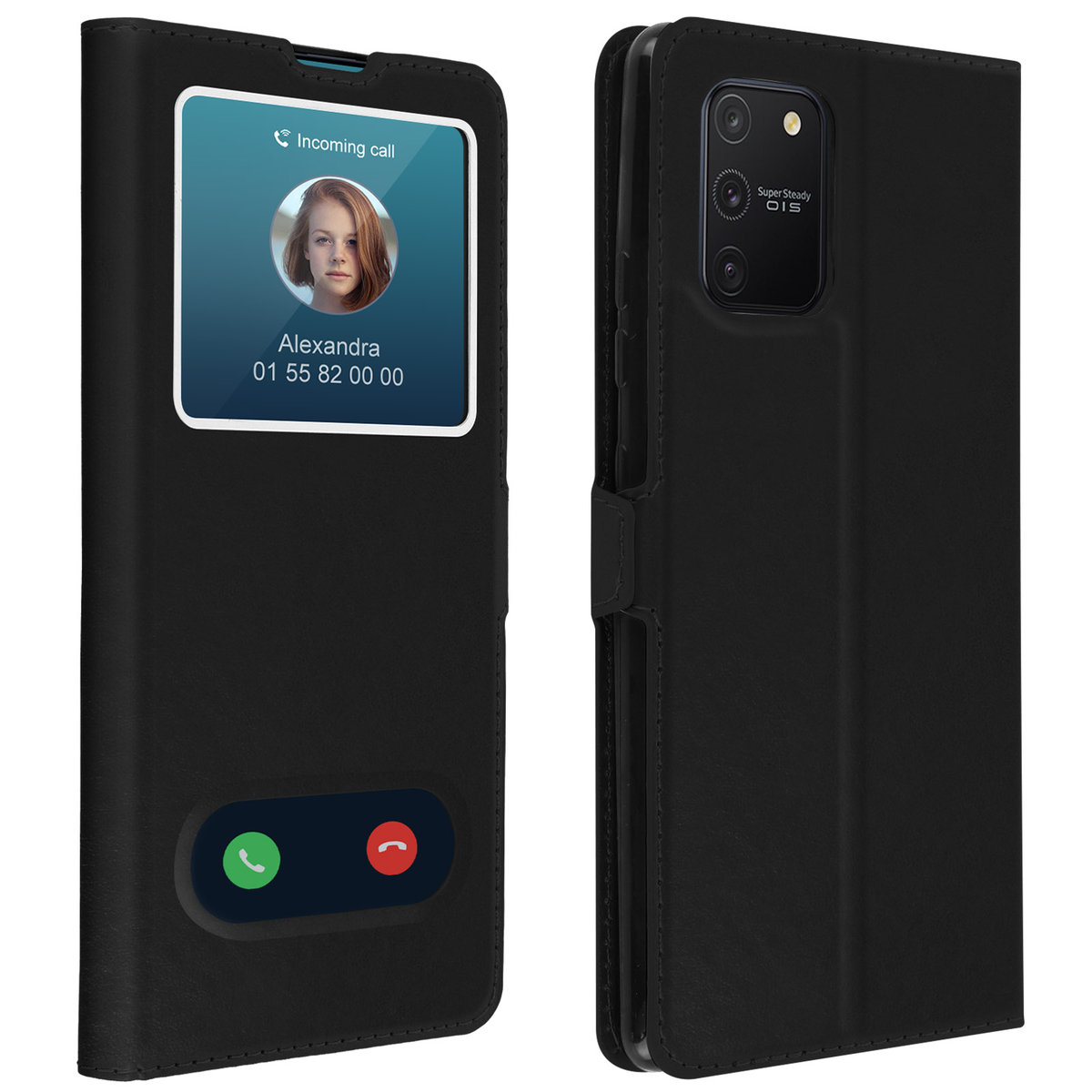Etui Samsung Galaxy S10 Lite z podwójnym okienkiem Podstawka wideo w kolorze czarnym