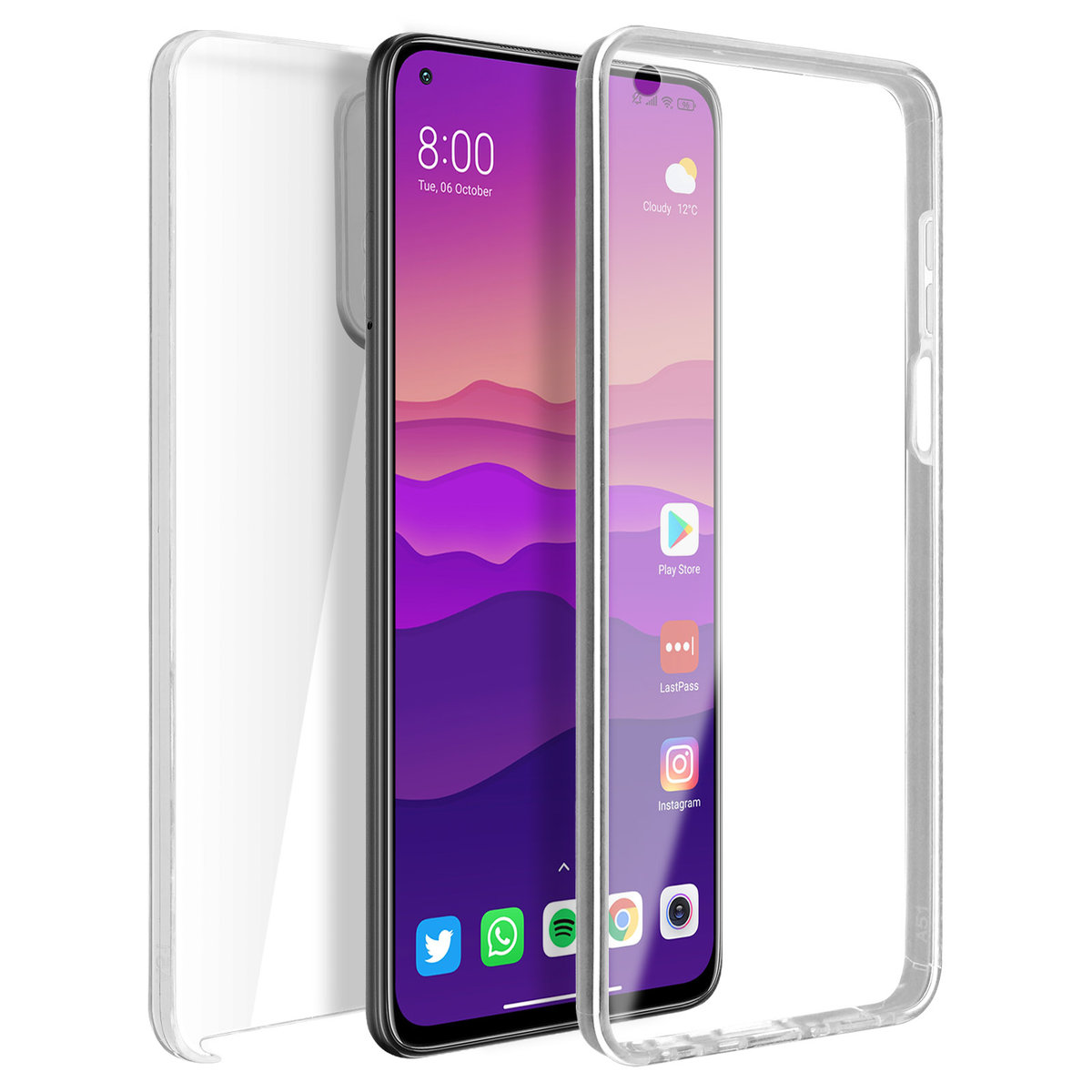 Etui 360° do Xiaomi Mi 10T / 10T Pro Elastyczny przód i sztywny tył — przezroczyste