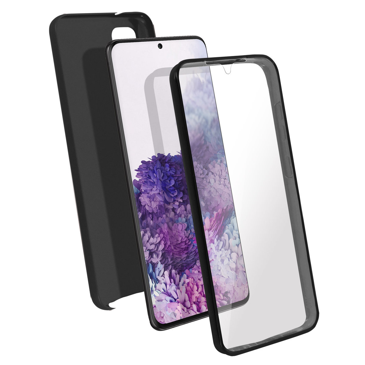 Etui 360° do Samsunga Galaxy S20 Plus Elastyczny przód i sztywny tył – czarne