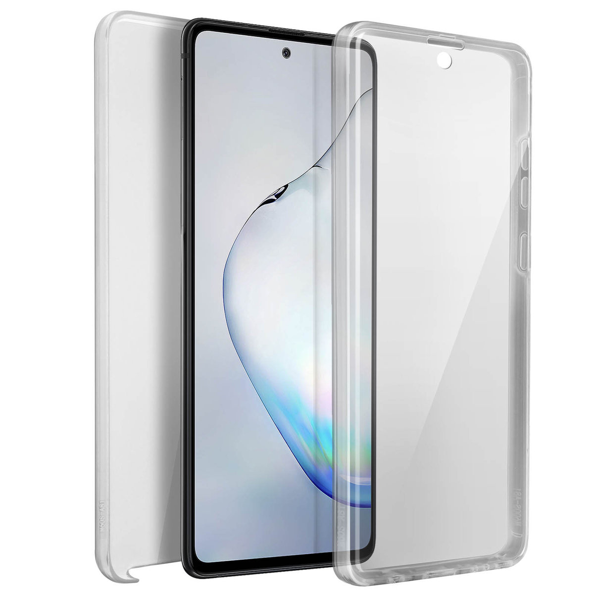 Etui 360° do Samsunga Galaxy Note 10 Lite z przodu i ze sztywnego tyłu – przezroczyste