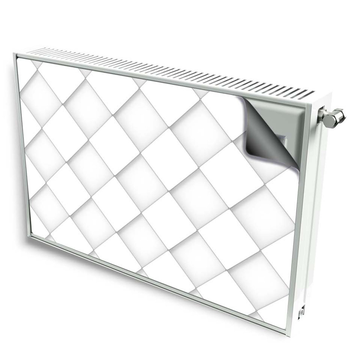 magnes mata magnetyczna kaloryfer dekor białe kwadraty