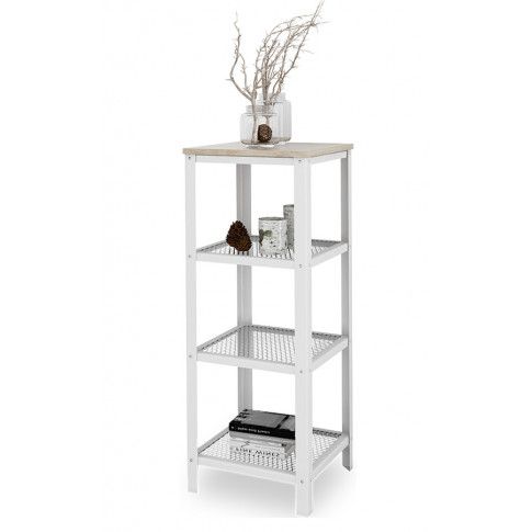 Skandynawski regał biały + dąb sonoma F0-W44