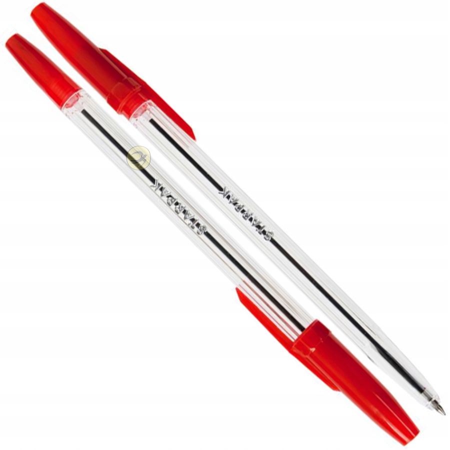 STARPAK Długopisy z zatyczką Cristal czerwony 50 sztuk