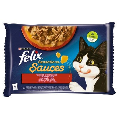 Purina Felix Fantastic Sensations Sauces Wiejskie Smaki indyk/jagnięcina w sosie saszetki 4x85g