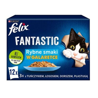 Purina Felix Fantastic Rybne Smaki Mokra Karma (galaretka) 12x85g