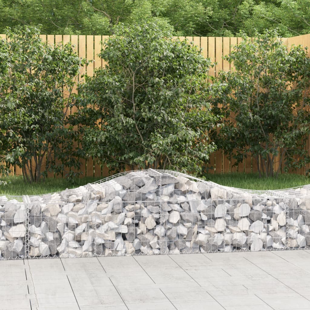 VIDAXL Kosze gabionowe, 12 szt, 200x50x40/60 cm, galwanizowane żelazo
