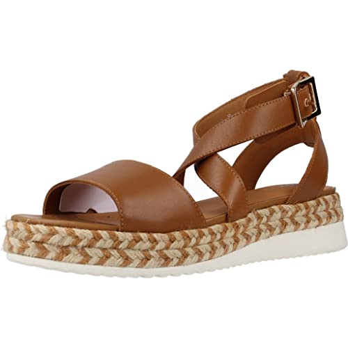 Geox Damskie sandały D EOLIE espadryle Wedge Sandal, Camel, 36 EU, piaskowy, 36 EU