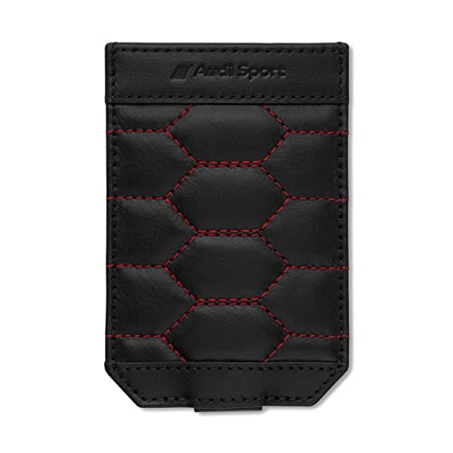 Audi 3152201400 etui na kluczyki samochodowe, skórzane etui na kluczyki samochodowe, wzór plastra miodu, czarne/czerwone