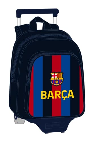 safta Unisex plecak dziecięcy F.C. Barcelona 1ª wyposażenie 22/23 z wózkiem 705, 270 x 100 x 330 mm, granatowy i granatowy, Estándar, granatowy i granatowa czerwień, Standard